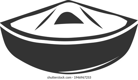 Eckbadesymbol. Schwarze Silhouette. Vektorgrafik einzeln auf weißem Hintergrund. Ein Symbol für Website-Design, Logo-Symbol, Anwendung, Benutzeroberfläche.