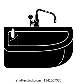 Corner bathtub icon. Simple illustration of corner bathtub vector icon for web design isolated on white background