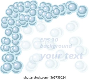 Corner blue background, cold pastel colors, blue balloons on white. Design element, wrapping paper, vector
