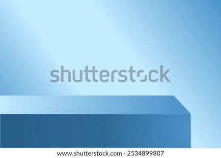 The corner of the blue table with light shining down, Blank red product studio background, stage, podium for presentation vector illustration design for display cosmetic or beauty product.
