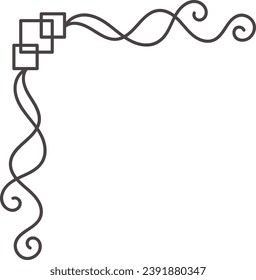 Corner Border Calligraphy Line Vector Illustration