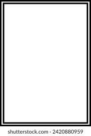 Corner border frame black line Art elegant ornament decorative page frame simple proportion vertical template