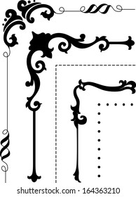 Corner Border Illustration Featuring Ornate Stencils In Black And White