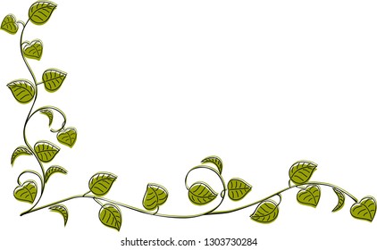 Corner border leaf ornament