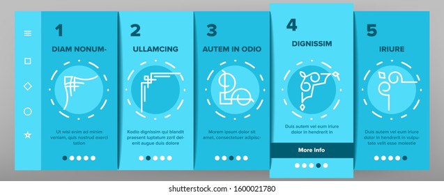Corner Border Onboarding Mobile App Page Screen Vector. Different Style Corner Border, Decorative Frame Kit, Vintage Floral Decoration Illustrations