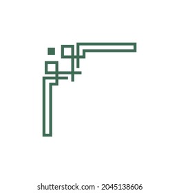 Borde de esquina, símbolo de ornamento plantilla de diseño vector