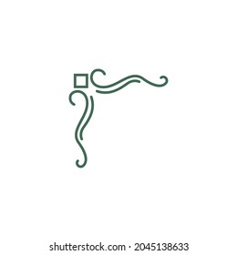 Borde de esquina, símbolo de ornamento plantilla de diseño vector