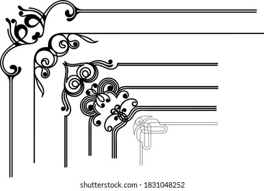 Corner border retro traditional arts