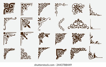 Corner Border set, corner style art