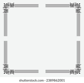 Corner border set or vintage photo frame design collection
