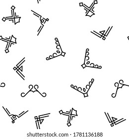 Corner Border Vector Seamless Pattern Thin Line Illustration