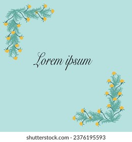 corner border with wild flower - decoration design