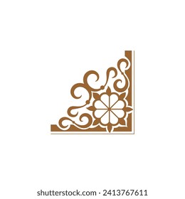 corner with brown ornament design