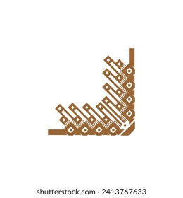 corner with brown ornament design
