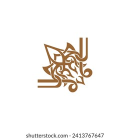 corner with brown ornament design