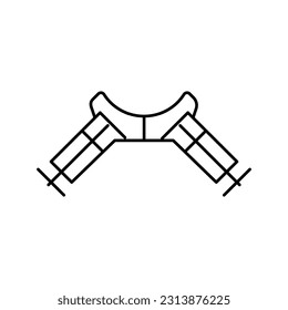 corner clamp line icon vector. corner clamp sign. isolated contour symbol black illustration