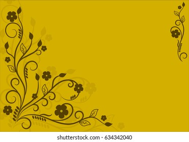 Corner composition with flowers and leaves ornament