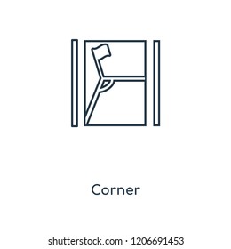 Corner concept line icon. Linear Corner concept outline symbol design. This simple element illustration can be used for web and mobile UI/UX.