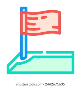 corner croquet game color icon vector. corner croquet game sign. isolated symbol illustration