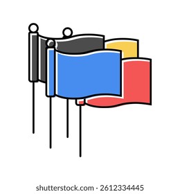 corner croquet game color icon vector. corner croquet game sign. isolated symbol illustration
