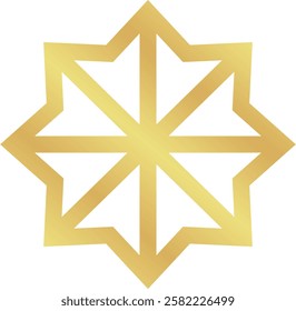 Corner Cross Gold Gradient Minimalist Islamic Geometric Pattern Star Frame for Ramadan and Eid Events