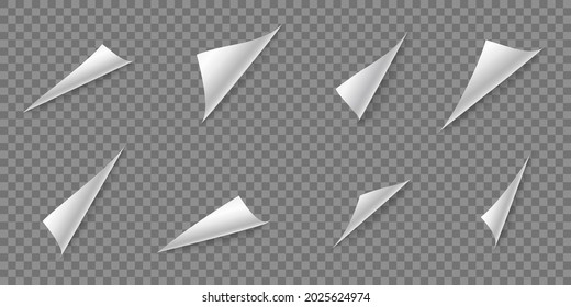 Corner curl. Realistic rolled page, 3d paper