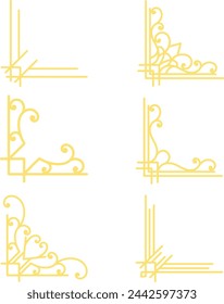 Corner decoration collection set vector illustration