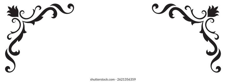 Eckdekorationselemente, Vintage-Eckmuster, abstrakte Linien