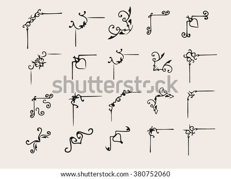 Corner Decoration Hand Drawn Decorative Corners Stock Vector (Royalty ...