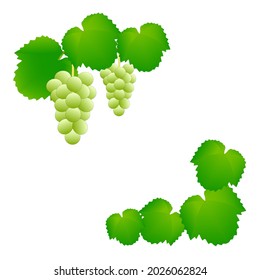 Rincón decorado con uvas blancas y hojas de uva
