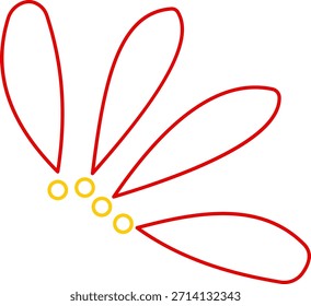 Corner design element with abstract burst lines and exclamation point shape.