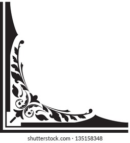 A corner design with outlines, sharp vector image. Saved in formats