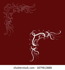 Diseño de esquina. Ornamento giratorio - ilustración vectorial. Borde decorativo con elementos de curva, patrón