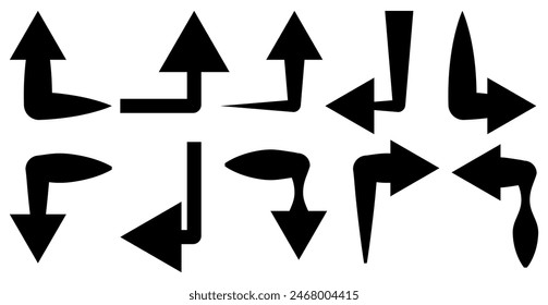 Corner up down arrow direction traffic signal. Curved arrow navigation concept.