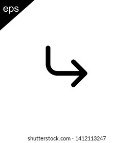 corner down right arrow icon line outline design vector symbol
