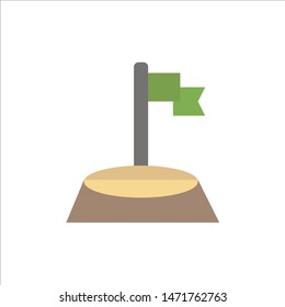 Corner, Flag, Golf, Sport  Flat Color Icon. Vector icon banner Template