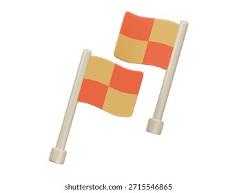 ícone da bandeira de canto renderização de ilustração 3d