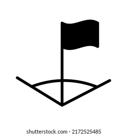 Corner Flag Icon. Football Sign. Vector Illustration