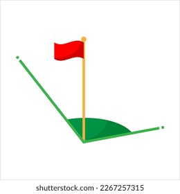 Corner Flag Icon, Football Soccer Field Flag, Sport Icon Vector Art Illustration