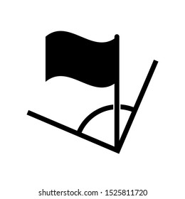 Corner flag icon isolated sign symbol and flat style for app, web and digital design. Sport Icons. Vector Black Icon. Vector illustration