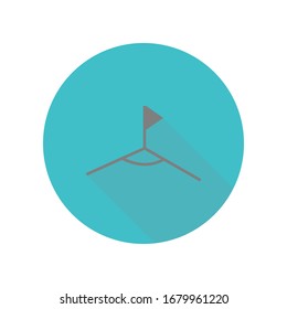 Corner flag long shadow icon. Simple glyph, flat vector of web icons for ui and ux, website or mobile application