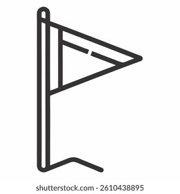 corner flag outline icon on white background
