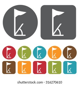 corner flagpost icons set. Vector Illustration eps10. 