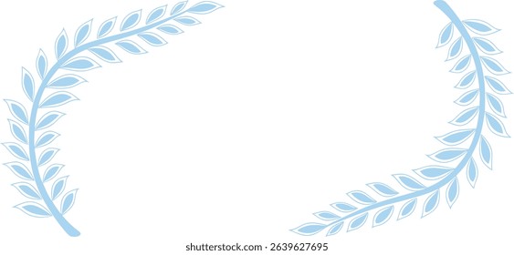 Corner Floral Branch Frame – Soft Blue Decorative Leaf and Bud Border Design for Wedding Invitations, Greeting Cards, Stationery, Scrapbooks, Certificates, or Botanical Graphic Projects