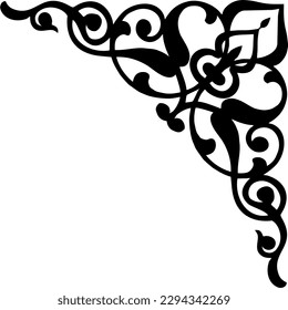 Corner floral ornament, Islamic ornament, frame ornament, vector ornament