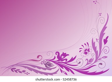 Corner floral ornament on the gradient background