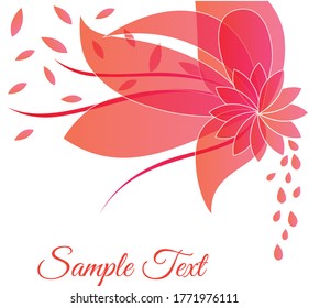 Diseño de flor de esquina con espacio para texto
