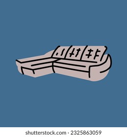 Corner folding sofa black line icon. Pictogram for web page, mobile app, promo.