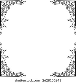 corner frame decoration design with nature theme