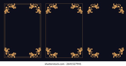 Corner frame, Decorative vector frames, decorative border corner and frame collection for invitation
